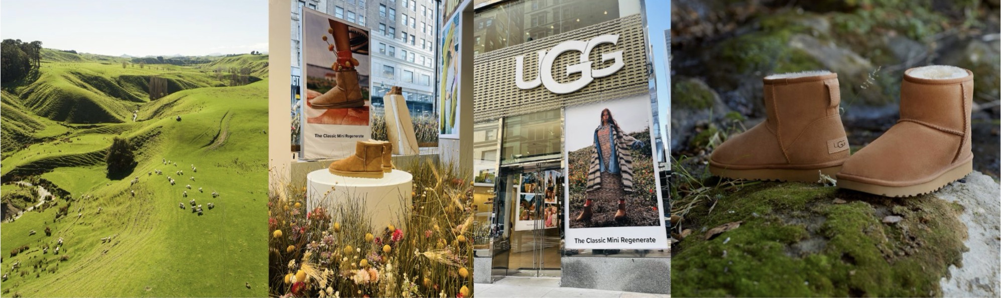 Ugg's Fifth Avenue flagship with a regenerative agriculture display